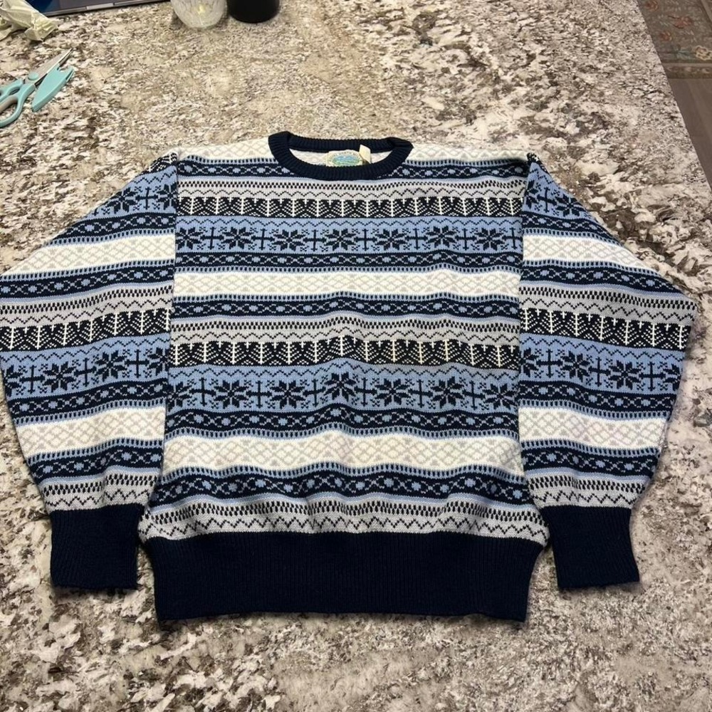 Vintage 1990s cable‎ knit sweater Size XL